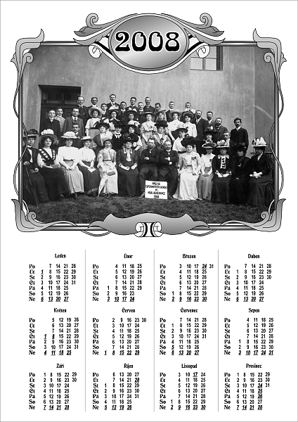 kalendář se starou fotografií